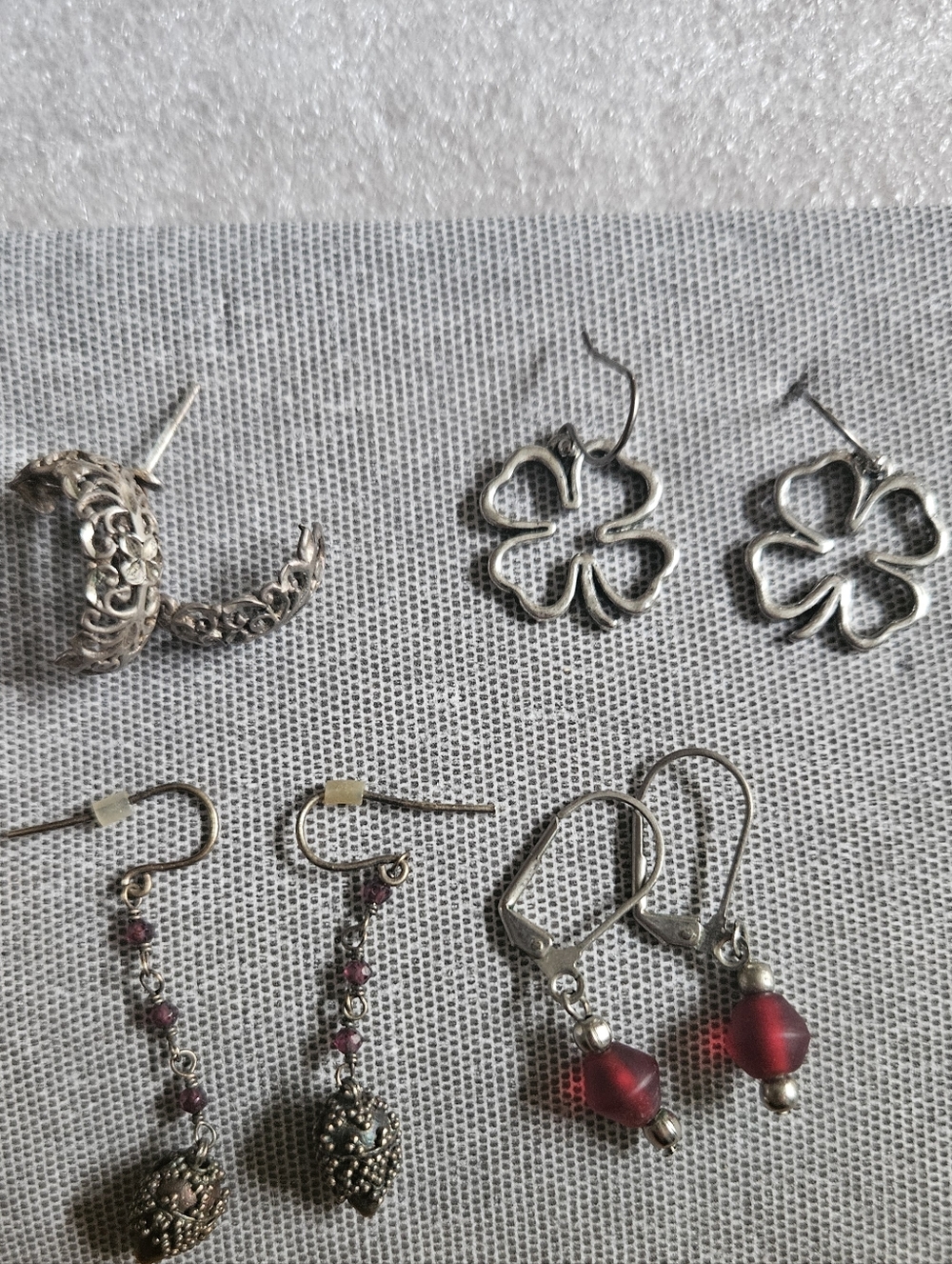 Silver Filigree Hoops And Bangles Package Of 4 Earrings
